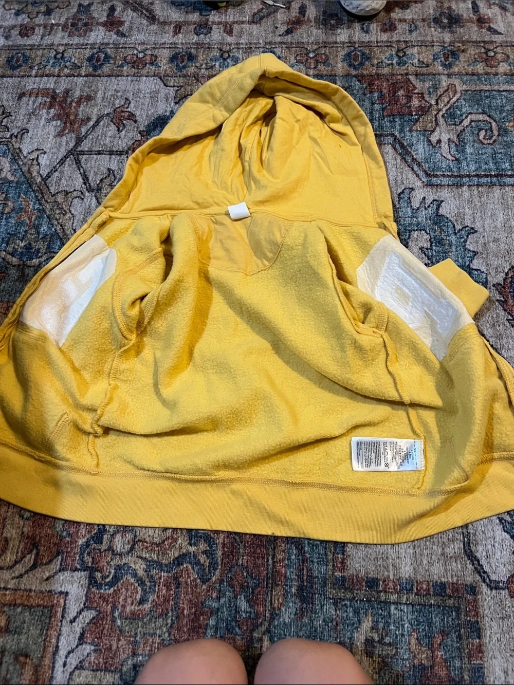 GAP Yellow Kids Hooded Zip-Up Sweatshirt with White Logo Applique